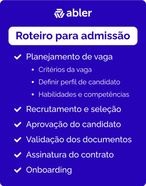 Checklist- roteiro para admissão de empregado