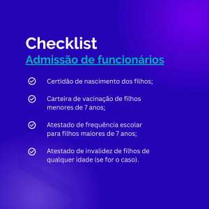 checklist de admissão de funcionário 