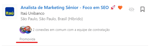 anuncio promovido no linkedin