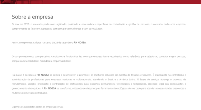 página de carreiras