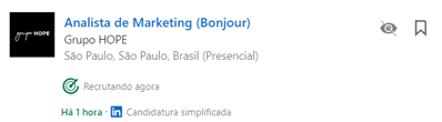exemplo de vaga no linkedin